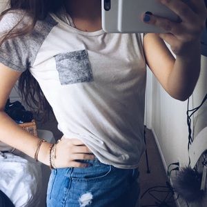 Super Cute Grey & White Top